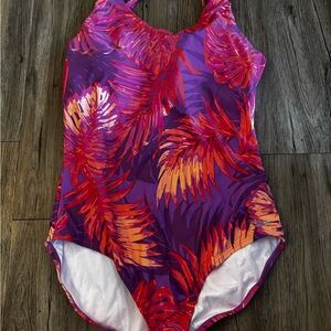 Speedo Women's One Piece in Purple and Orange